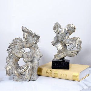 Abstract Sculpture Home Decor Statues And Figurines For Interior Tv Cabinet Decoration  Living Room Desk  Couple Family Mask acacuss