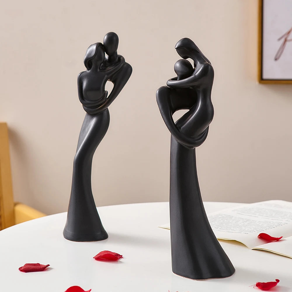 Abstract Statuette Modern Art Home Desk Resin Figurine Decoration Ornaments for Interior Room Couple Figurines Sculptures Crafts acacuss