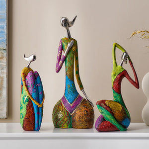 Abstract art figure ornaments Aesthetic living room decor Resin sculpture Women figures statue National Style Decoration Home acacuss