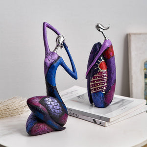 Abstract art figure ornaments Aesthetic living room decor Resin sculpture Women figures statue National Style Decoration Home acacuss