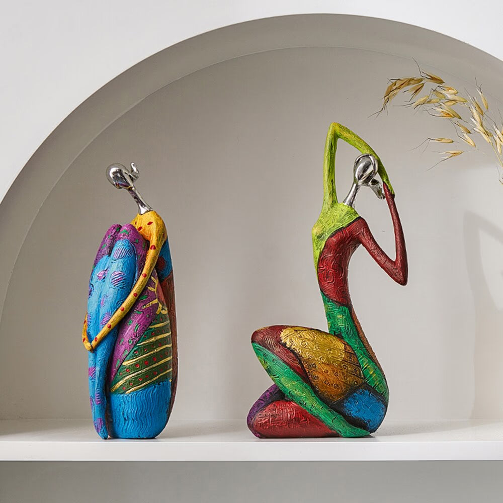 Abstract art figure ornaments Aesthetic living room decor Resin sculpture Women figures statue National Style Decoration Home acacuss