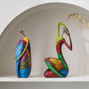 Abstract art figure ornaments Aesthetic living room decor Resin sculpture Women figures statue National Style Decoration Home acacuss
