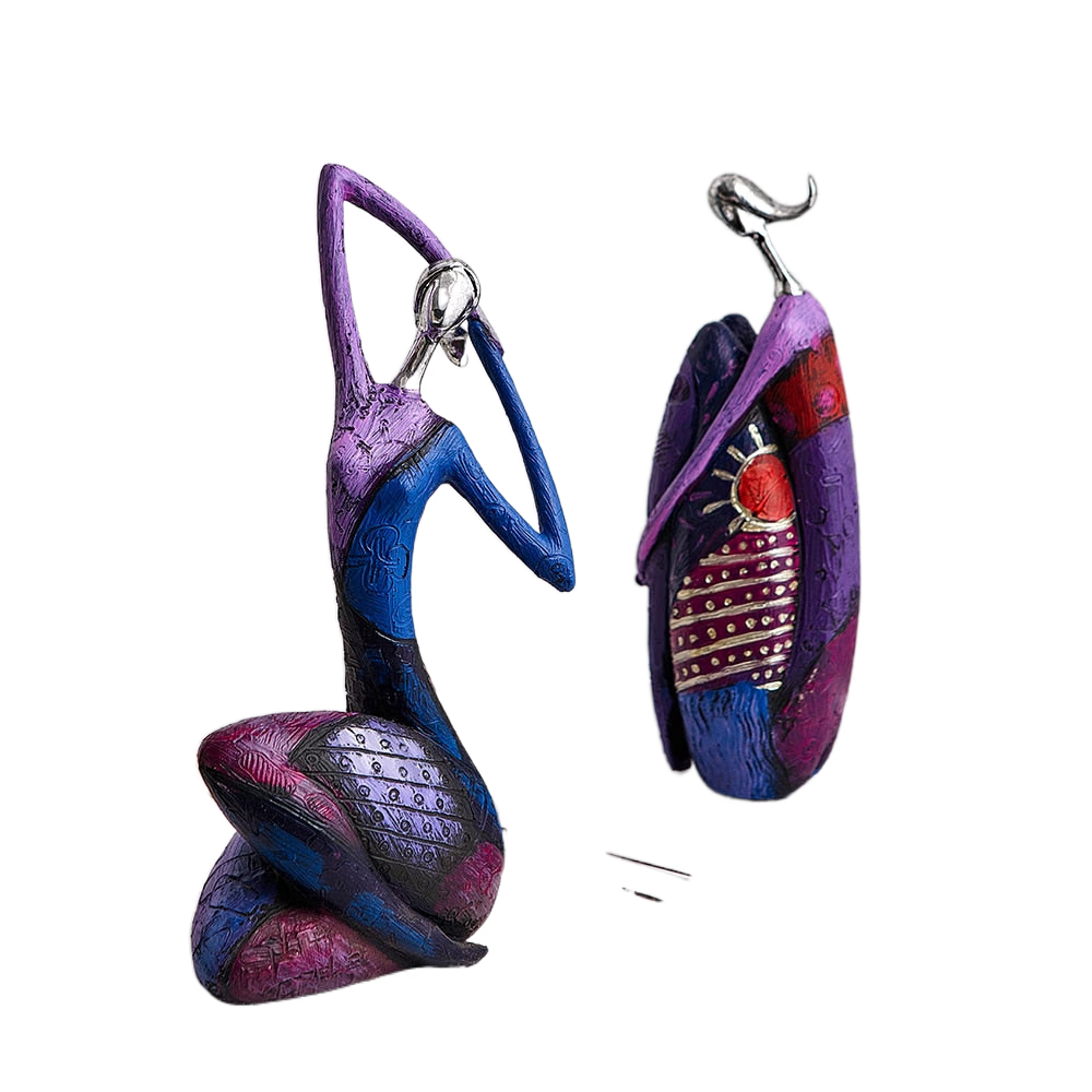 Abstract art figure ornaments Aesthetic living room decor Resin sculpture Women figures statue National Style Decoration Home acacuss