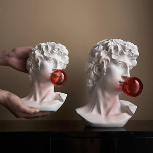 Aesthetic Character Figurines Artistic Plaster Model Blowing Bubble Gum Statue For Living Room Decor Modern Home Decoration Art acacuss