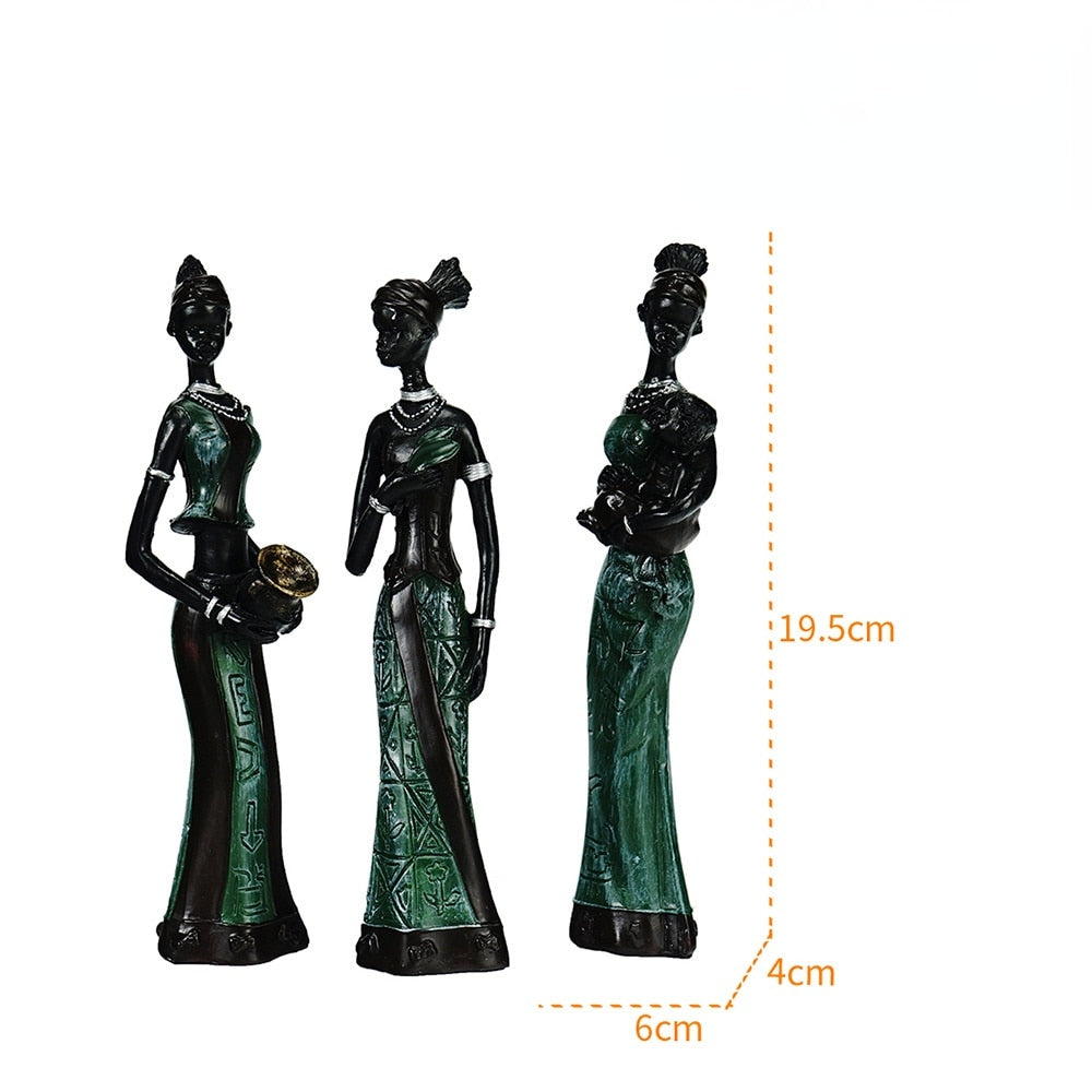 African Figures Ornaments Home Decoration Accessories Craft Statue Bedroom Decoration Living Room Decoration Simulation 3pcs/set acacuss