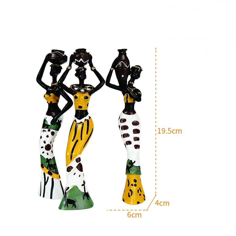 African Figures Ornaments Home Decoration Accessories Craft Statue Bedroom Decoration Living Room Decoration Simulation 3pcs/set acacuss