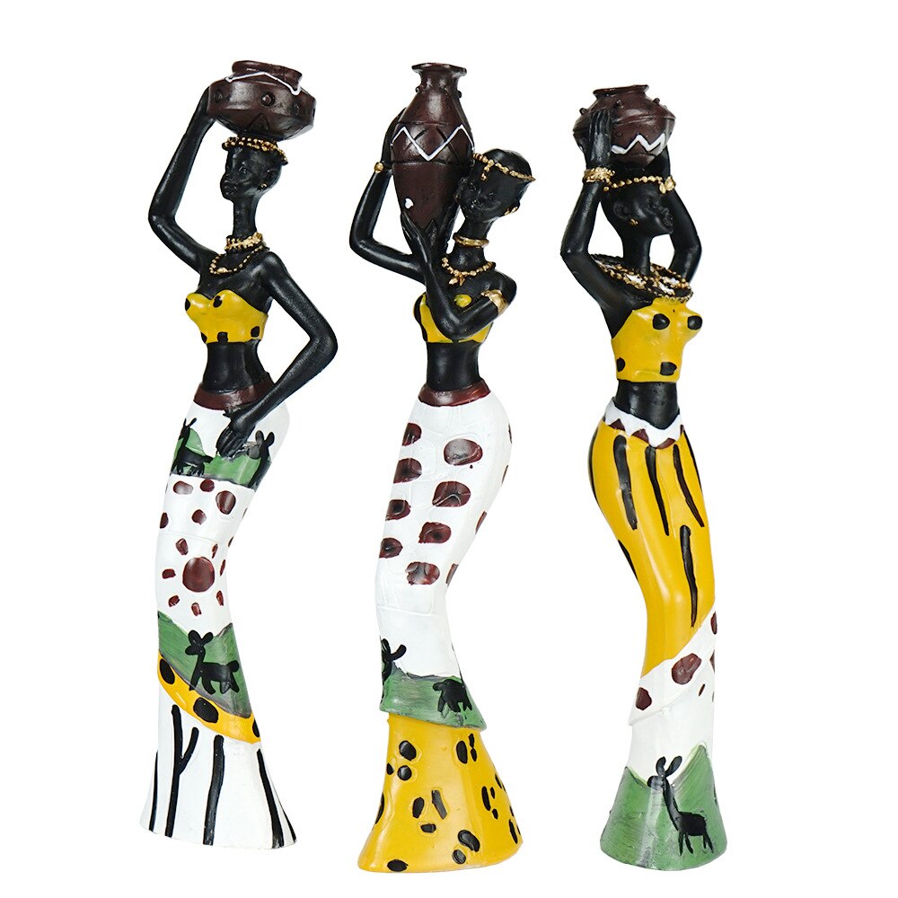 African Figures Ornaments Home Decoration Accessories Craft Statue Bedroom Decoration Living Room Decoration Simulation 3pcs/set acacuss