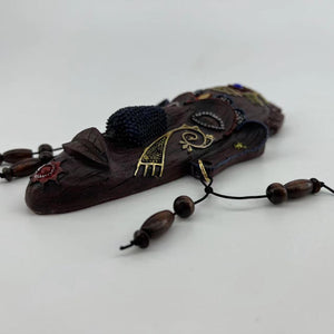 African Style Ornaments South Africa Kenya Creative Mask Pendant Hand-painted Resin Handicraft Decorative Ornaments acacuss