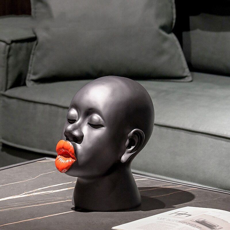 African Woman Sculptures Home Decor New Classical Style Living Room Cabinet Ornament Resin Crafts Office Desktop Accessories acacuss
