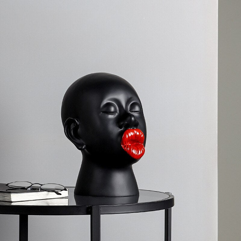 African Woman Sculptures Home Decor New Classical Style Living Room Cabinet Ornament Resin Crafts Office Desktop Accessories acacuss