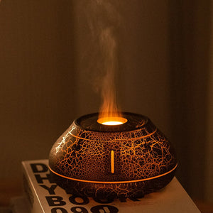 Air Humidifier Crack Volcanic Flame Essential Oil Diffuser Ultrasonic Cool Mist Maker Led Essential Oil Lamp Air Diffuser acacuss