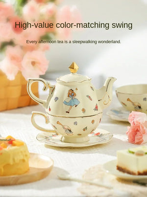 Alice Tea Pot and Tea Set for Best Friends Advanced Birthday Gift for Girls' New Wedding and Moving Home Gift acacuss