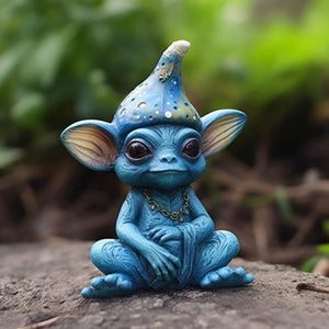 2023 New Alien Figurine Resin Fantasy Crafts Garden Halloween Decoration Aliens Statue Model Doll Elf Ornaments Children Gifts acacuss