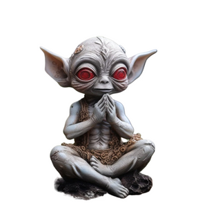 2023 New Alien Figurine Resin Fantasy Crafts Garden Halloween Decoration Aliens Statue Model Doll Elf Ornaments Children Gifts acacuss