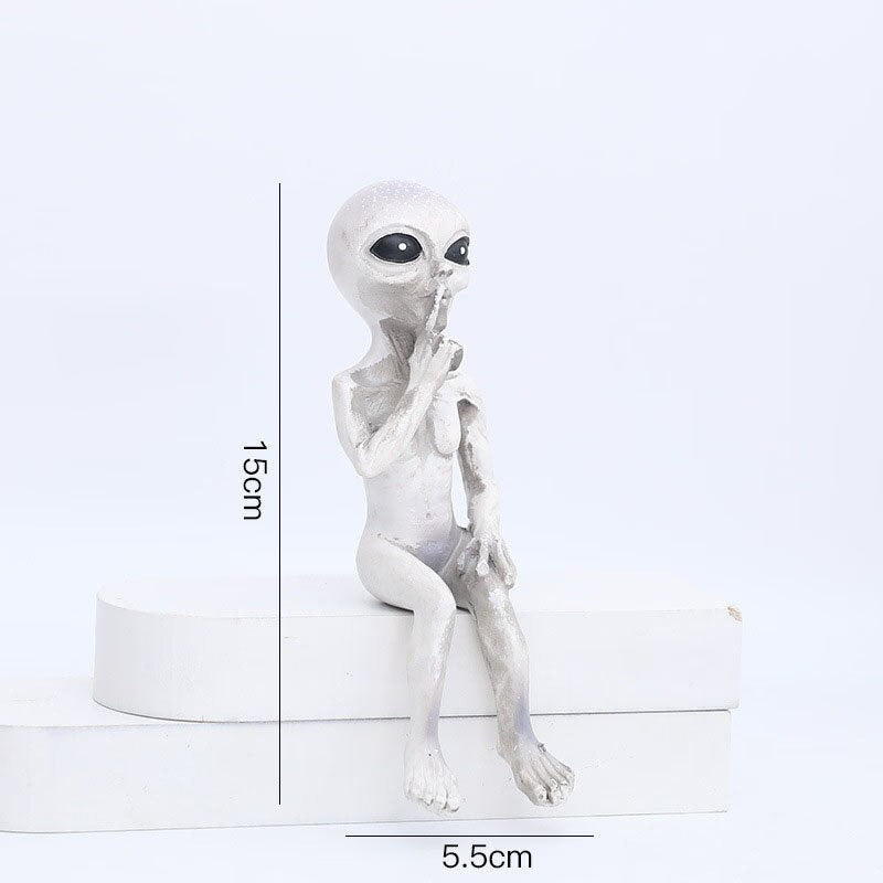 Alien Statue Outdoor Space Alien Ornaments Garden Resin Statue Figurine Home Decoration Garden Yard Decoration Miniatures acacuss
