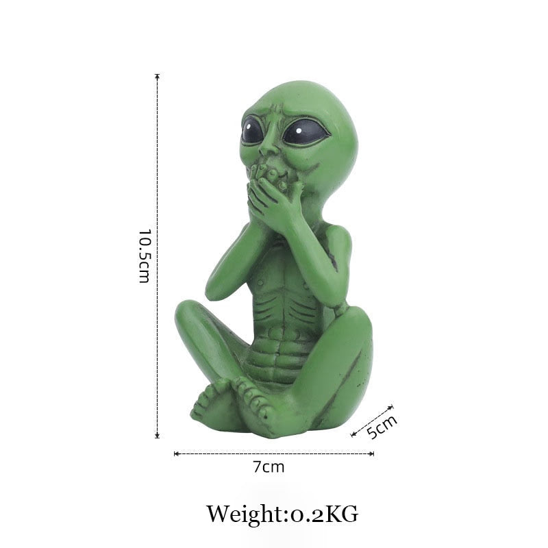 Alien Statue Outdoor Space Alien Ornaments Garden Resin Statue Figurine Home Decoration Garden Yard Decoration Miniatures acacuss