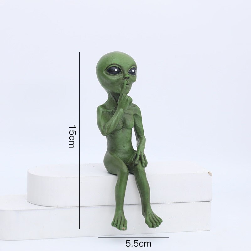Alien Statue Outdoor Space Alien Ornaments Garden Resin Statue Figurine Home Decoration Garden Yard Decoration Miniatures acacuss