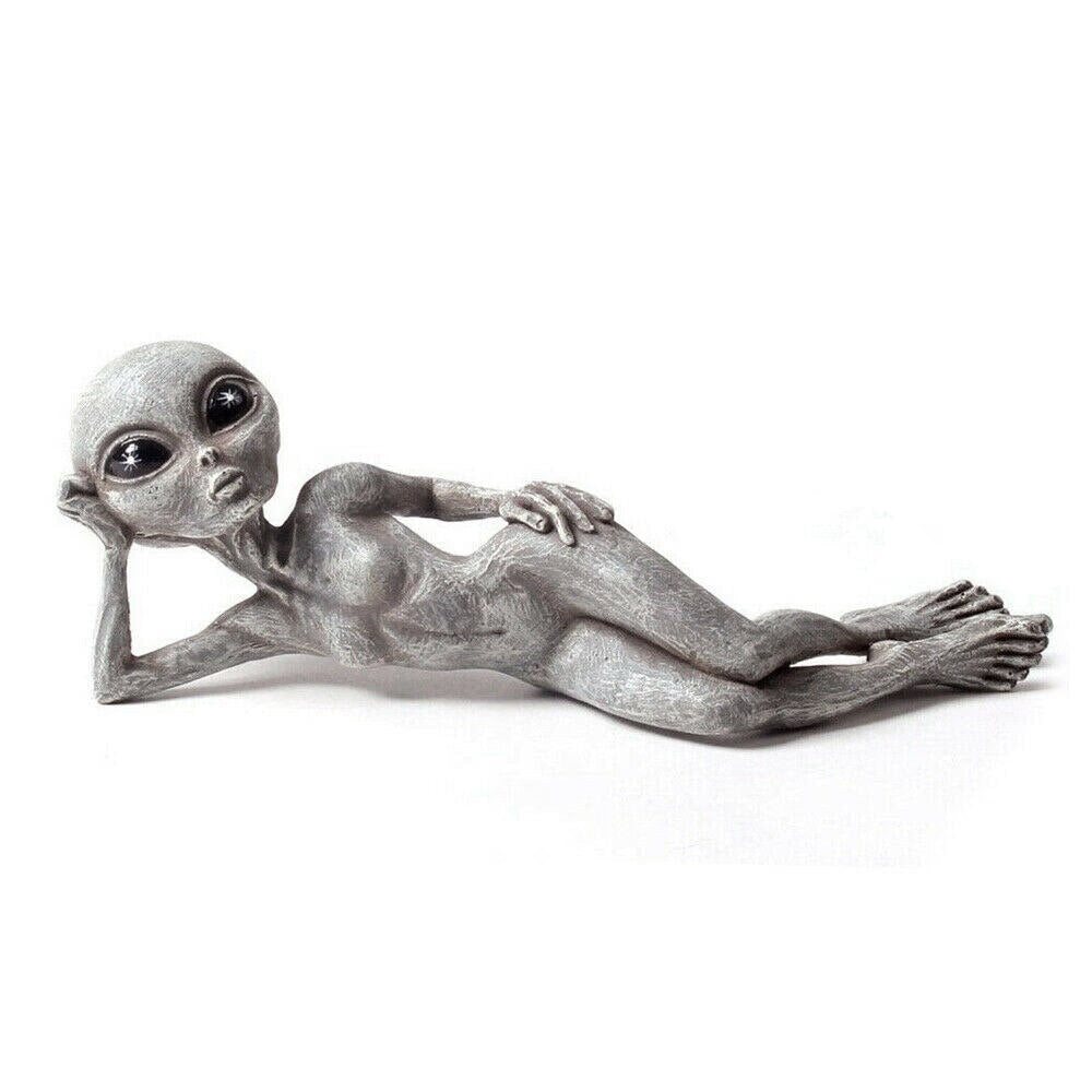 Alien Statue Outdoor Space Alien Ornaments Garden Resin Statue Figurine Home Decoration Garden Yard Decoration Miniatures acacuss