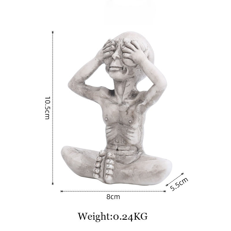 Alien Statue Outdoor Space Alien Ornaments Garden Resin Statue Figurine Home Decoration Garden Yard Decoration Miniatures acacuss