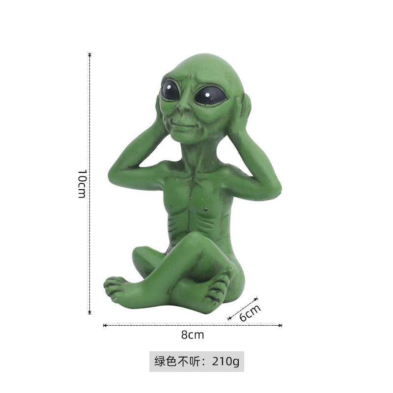 Alien Statue Outdoor Space Alien Ornaments Garden Resin Statue Figurine Home Decoration Garden Yard Decoration Miniatures acacuss