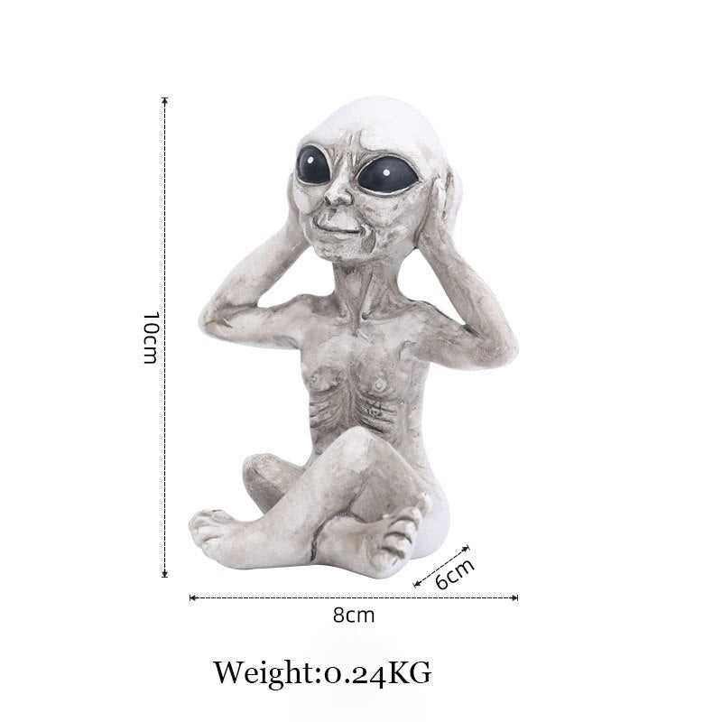 Alien Statue Outdoor Space Alien Ornaments Garden Resin Statue Figurine Home Decoration Garden Yard Decoration Miniatures acacuss
