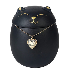 Always Remember Classic Souvenir Pet Cat Dog Ceramics Ashes Funeral Urn (4.7"*4.3"/Under 70 pounds/Black Cat) acacuss