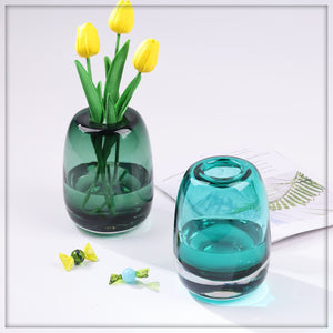 Amber Round Glass Vase Home Decor Indoor Living Room Office Desktop Ornaments Set Hydroponic Plant Flower Arrangement Container acacuss