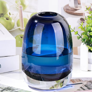 Amber Round Glass Vase Home Decor Indoor Living Room Office Desktop Ornaments Set Hydroponic Plant Flower Arrangement Container acacuss