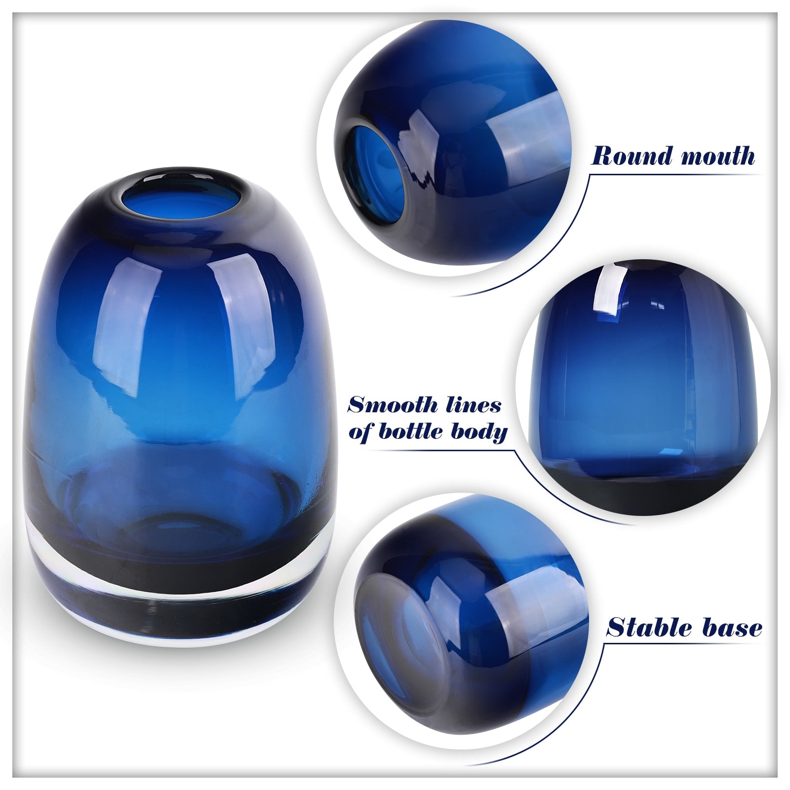Amber Round Glass Vase Home Decor Indoor Living Room Office Desktop Ornaments Set Hydroponic Plant Flower Arrangement Container acacuss
