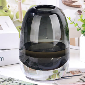 Amber Round Glass Vase Home Decor Indoor Living Room Office Desktop Ornaments Set Hydroponic Plant Flower Arrangement Container acacuss