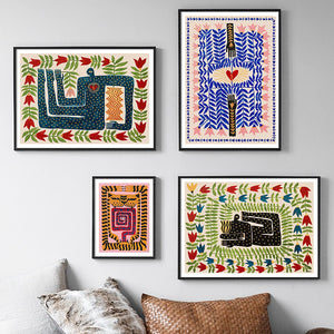 Ancient Egypt Colorful Abstract Boho Poster Tiger Leopard Figure Wall Art Prints Canvas Painting Decor Pictures For Living Room acacuss