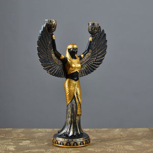 Ancient Egypt God Statue Resin Crafts Wing Candleholder Goddess Art Sculpture Home Decoration Souvenirs Gift acacuss