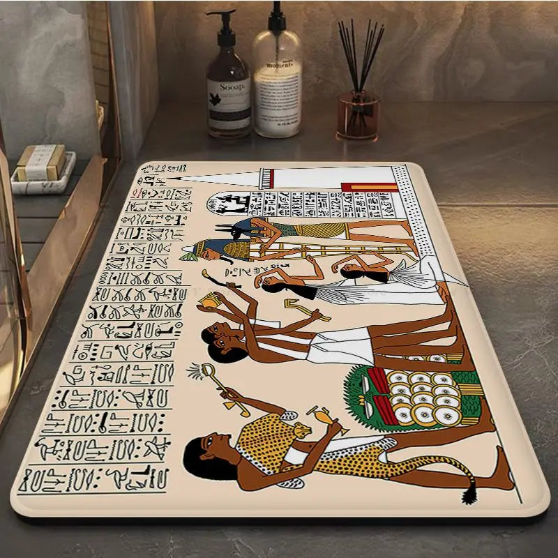 Ancient Egypt Hallway Carpet Rectangle Anti-slip Home Soft Badmat Front Door Indoor Outdoor Mat Bedside Area Rugs acacuss