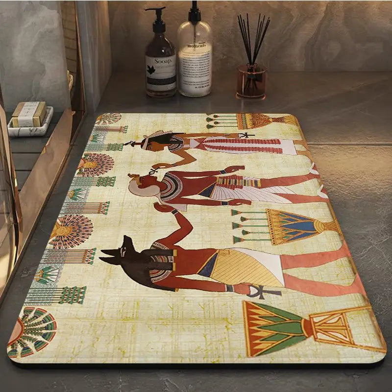 Ancient Egypt Hallway Carpet Rectangle Anti-slip Home Soft Badmat Front Door Indoor Outdoor Mat Bedside Area Rugs acacuss
