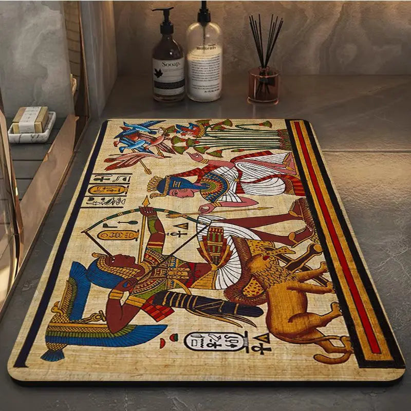 Ancient Egypt Hallway Carpet Rectangle Anti-slip Home Soft Badmat Front Door Indoor Outdoor Mat Bedside Area Rugs acacuss