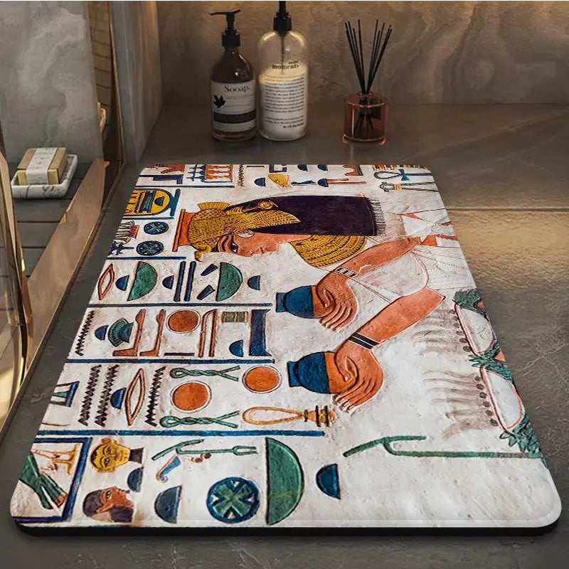 Ancient Egypt Hallway Carpet Rectangle Anti-slip Home Soft Badmat Front Door Indoor Outdoor Mat Bedside Area Rugs acacuss