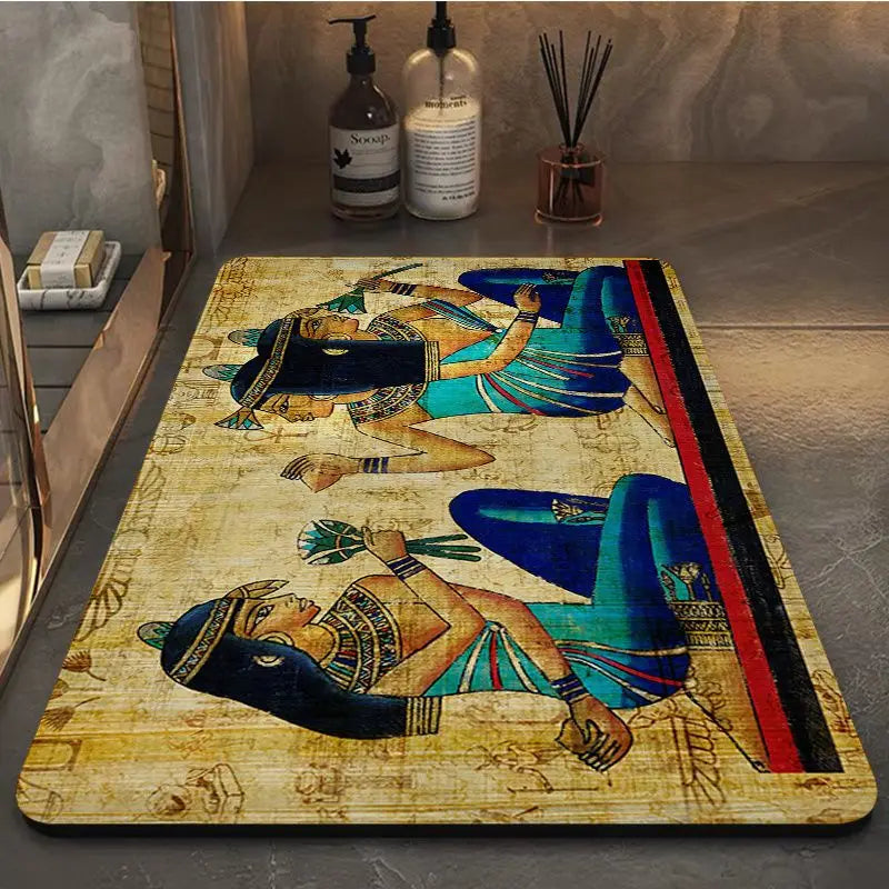 Ancient Egypt Hallway Carpet Rectangle Anti-slip Home Soft Badmat Front Door Indoor Outdoor Mat Bedside Area Rugs acacuss