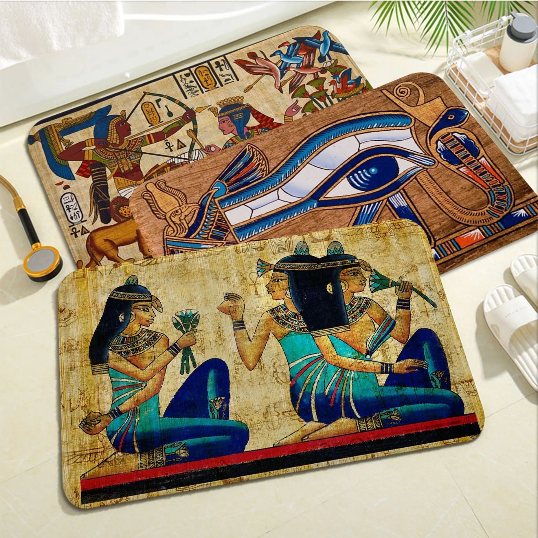 Ancient Egypt Hallway Carpet Rectangle Anti-slip Home Soft Badmat Front Door Indoor Outdoor Mat Bedside Area Rugs acacuss