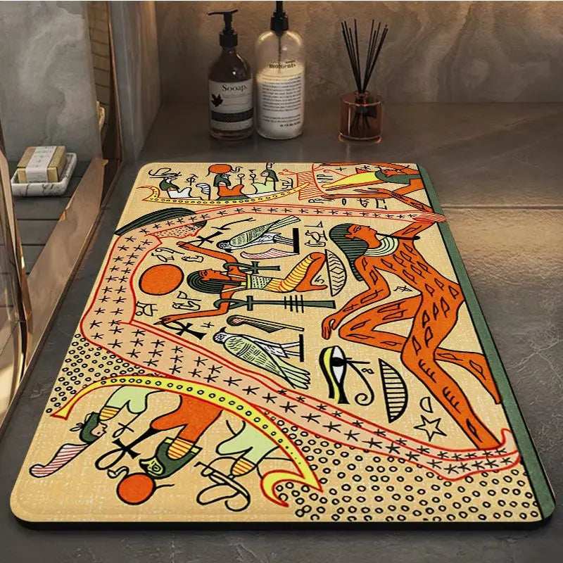 Ancient Egypt Hallway Carpet Rectangle Anti-slip Home Soft Badmat Front Door Indoor Outdoor Mat Bedside Area Rugs acacuss