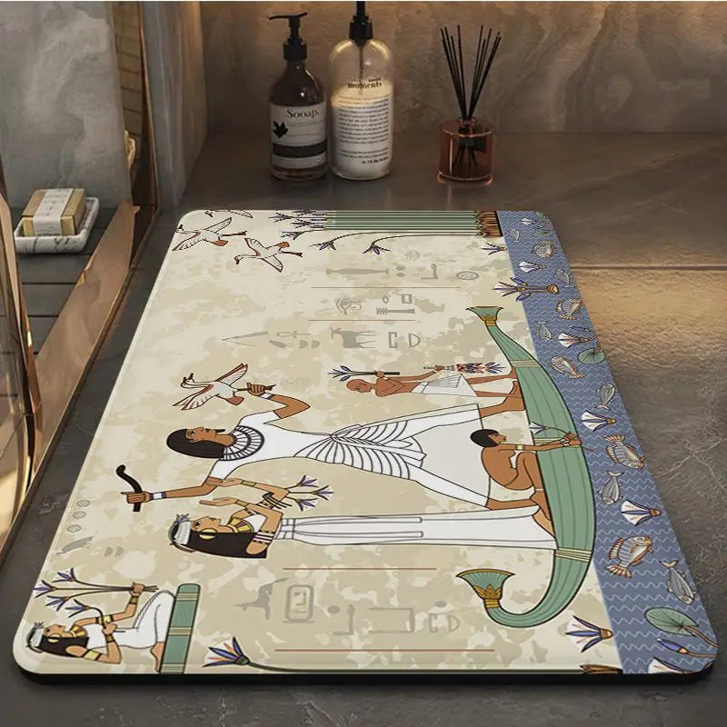 Ancient Egypt Hallway Carpet Rectangle Anti-slip Home Soft Badmat Front Door Indoor Outdoor Mat Bedside Area Rugs acacuss