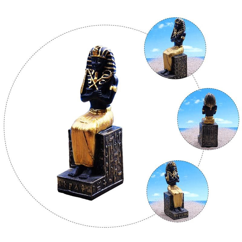 Ancient Egyptian Pharaoh Figurine Home Office Decor Collectible Artware acacuss