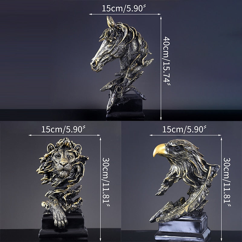 Animal Sculpture Home Living Room Entrance Proch Decoration Furnishings European Modern Lion Eagle Horse Statue Crafts regal acacuss