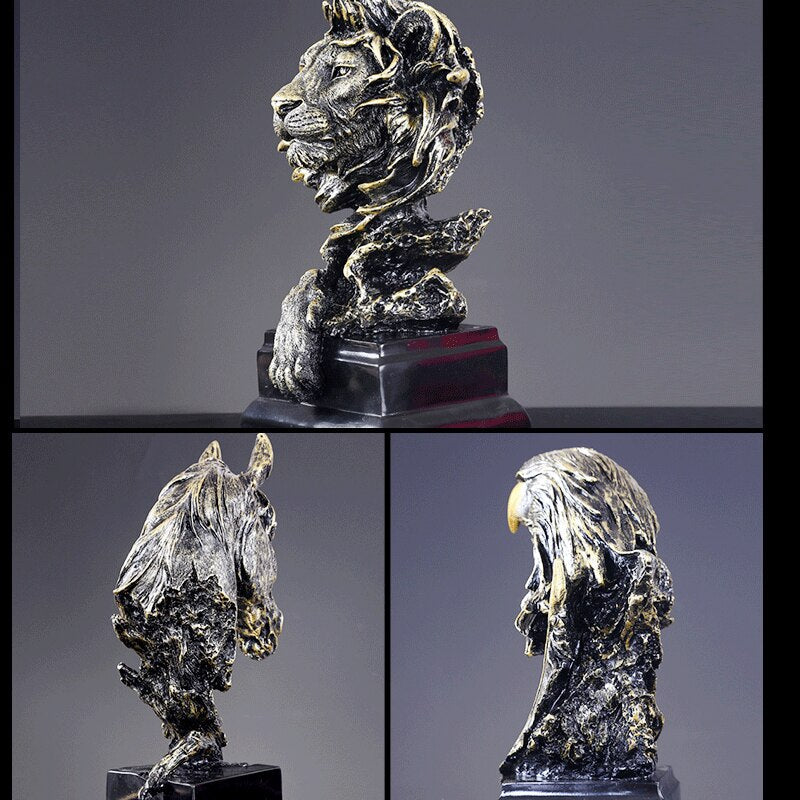 Animal Sculpture Home Living Room Entrance Proch Decoration Furnishings European Modern Lion Eagle Horse Statue Crafts regal acacuss