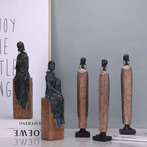 Antique African Figures Statues Resin Scandinavian Style Portrait Sculpture Female New Decoration Home Tribal Black Female Gife acacuss
