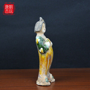 Antique Porcelain Collection Luoyang Ceramics Tang Sancai Tang Lady Figure acacuss