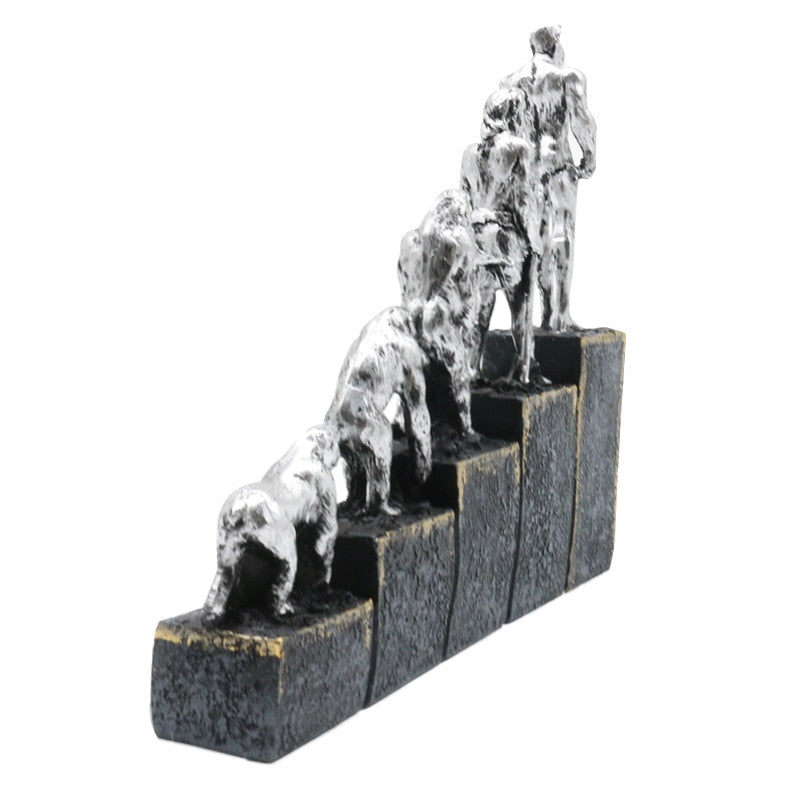 Ape Man Evolution Figure Sculpture Resin Crafts Office Decoration Living Room Retro Desktop Decoration acacuss