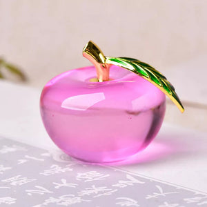 Apple Ornaments Coloured Glaze Decoration Glass Home Decoration Crystal Quartz Purple Red Pink Yellow Lucency Gift Souvenir acacuss