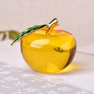 Apple Ornaments Coloured Glaze Decoration Glass Home Decoration Crystal Quartz Purple Red Pink Yellow Lucency Gift Souvenir acacuss