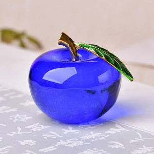 Apple Ornaments Coloured Glaze Decoration Glass Home Decoration Crystal Quartz Purple Red Pink Yellow Lucency Gift Souvenir acacuss