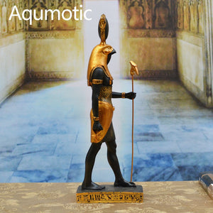 Aqumotic God of War Horus Isis Son Statue Decor Memorial Ancient Egyptian Mythology 1pc Eagle Snake Scepter Decorations acacuss